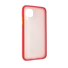 Чехол накладка SKIN SHELL для HUAWEI P40 Lite, Nova 6 SE, Nova 7i, пластик, силикон, цвет окантовки красный.