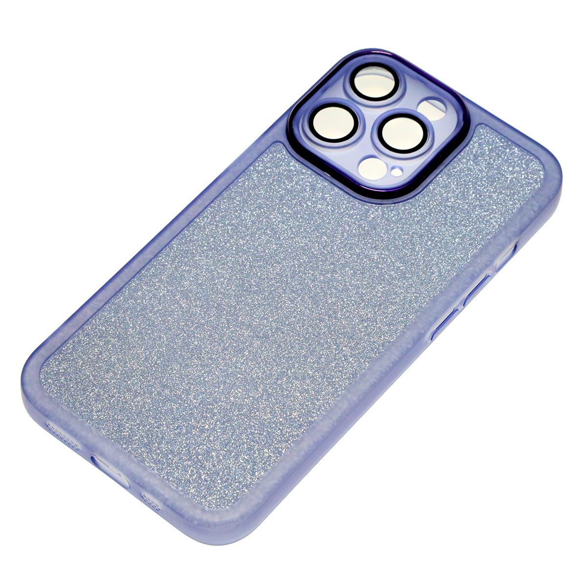 Чехол накладка Shine для APPLE iPhone 13 Pro, силикон, блестки, защита камеры, цвет синий