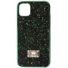Чехол накладка Queen для APPLE iPhone 11, силикон, стразы, цвет зеленый Чехол накладка Queen для APPLE iPhone 11, силикон, стразы, цвет зеленый