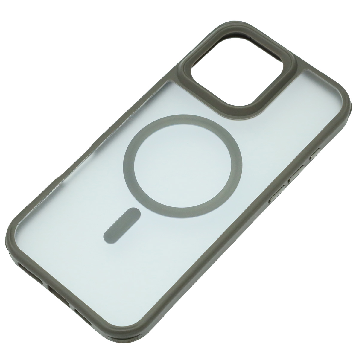 Чехол накладка Sky Armor с поддержкой MagSafe для APPLE iPhone 16 Pro Max, сменные уголки для шнурка, прозрачный, цвет окантовки серый