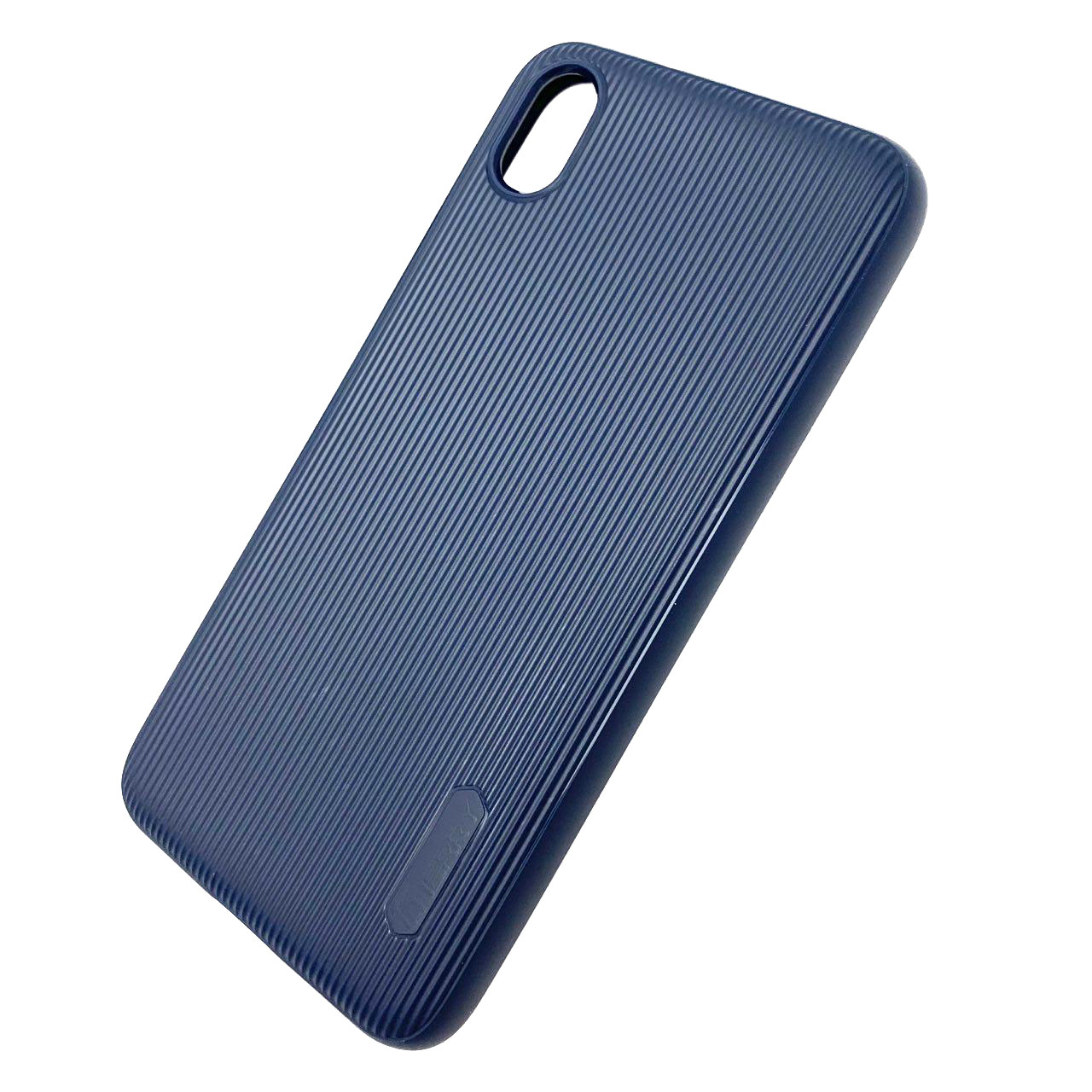 Чехол накладка для XIAOMI Redmi 7A, силикон, полоски, цвет темно синий.