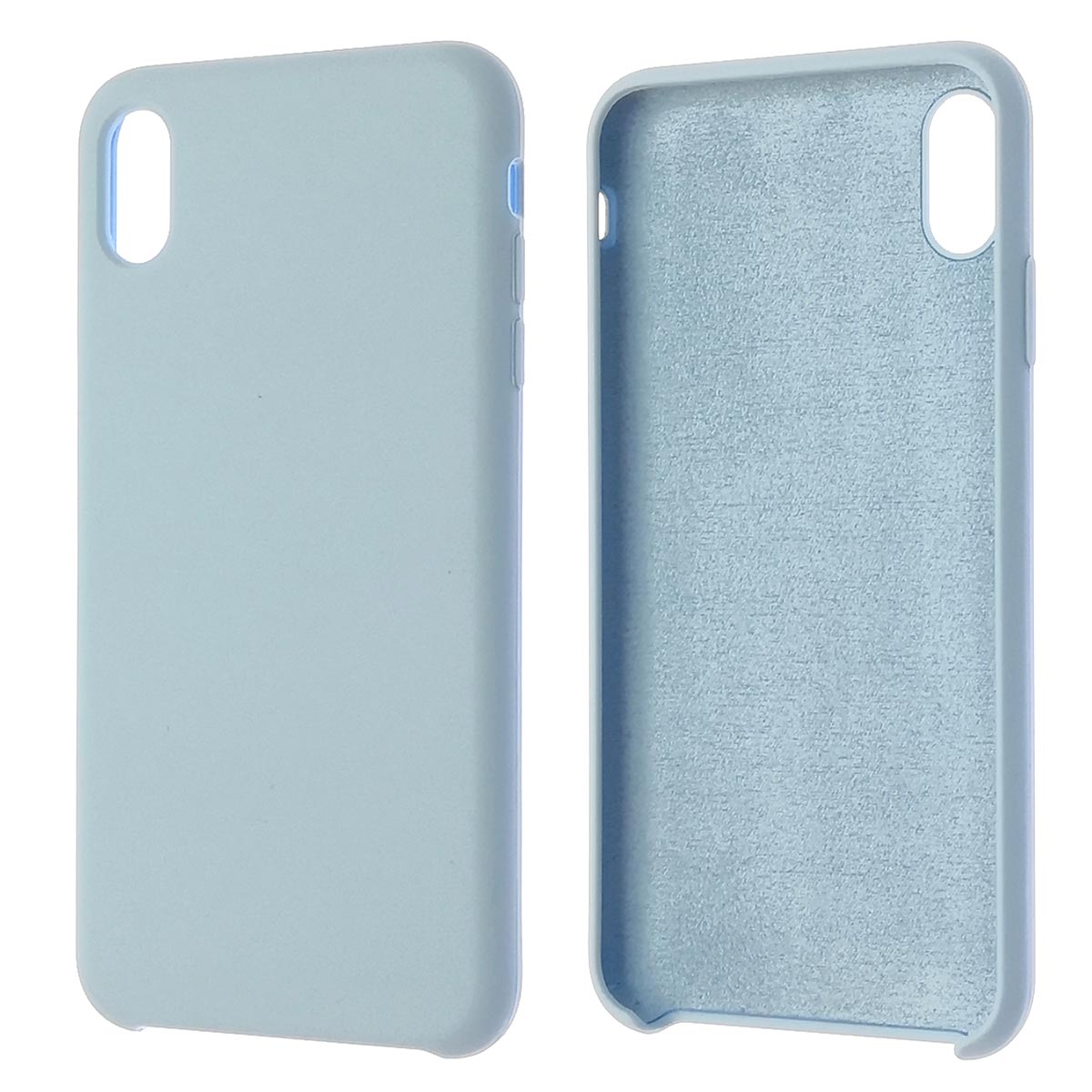 Чехол накладка Silicon Case для APPLE iPhone XS MAX, силикон, бархат, цвет аквамарин
