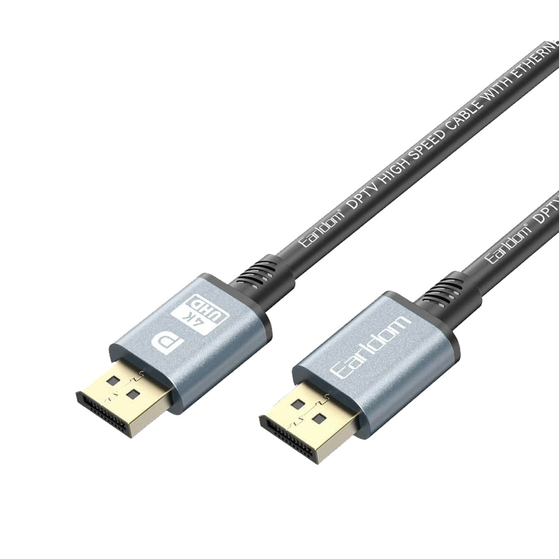 Кабель EARLDOM ET-W38 DisplayPort 1.4 (M) - DisplayPort 1.4 (M), 4K 60Гц, длина 2 метра, цвет черный