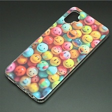 Чехол накладка для SAMSUNG Galaxy A05, силикон, глянцевый, рисунок Смайлики