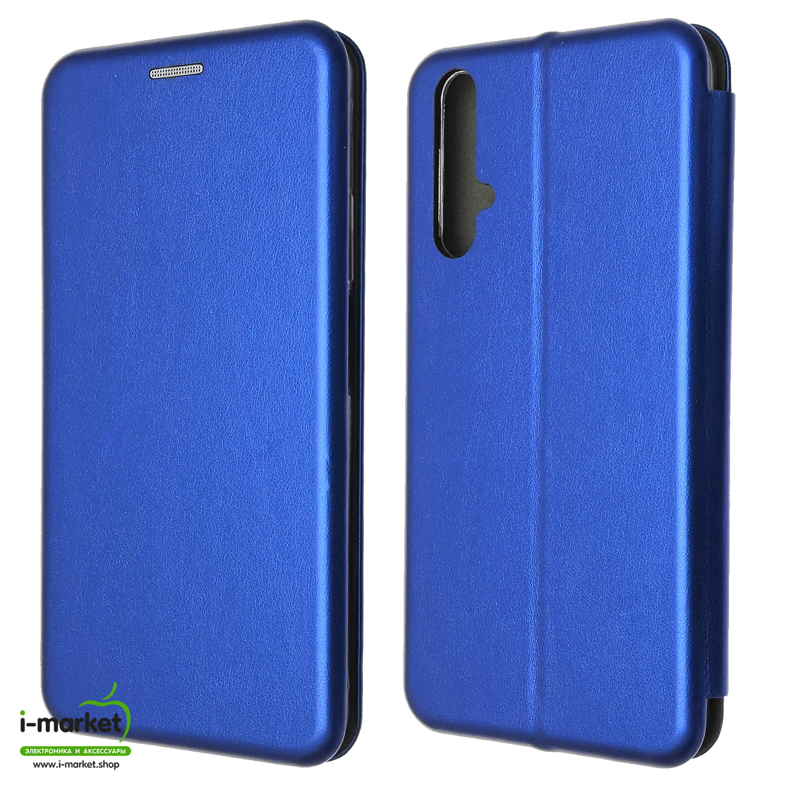 Чехол книжка STYLISH для HUAWEI Honor 20 (YAL-L21), Nova 5T, экокожа, визитница, цвет синий