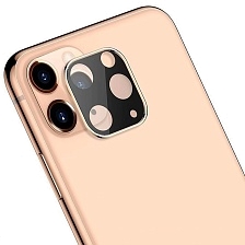 Защитное стекло HOCO 3D Metal А18 для задней камеры APPLE iPhone 11 PRO, iPhone 11 Pro Max, золотистая рамка, цвет черный.