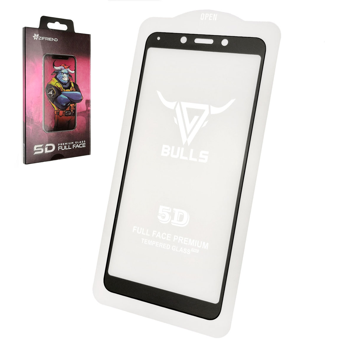 Защитное стекло 5D ZIFRIEND BULLS для XIAOMI Redmi 6, Redmi 6A, цвет окантовки черный. Защитное стекло 5D ZIFRIEND BULLS для XIAOMI Redmi 6, Redmi 6A, цвет окантовки черный.