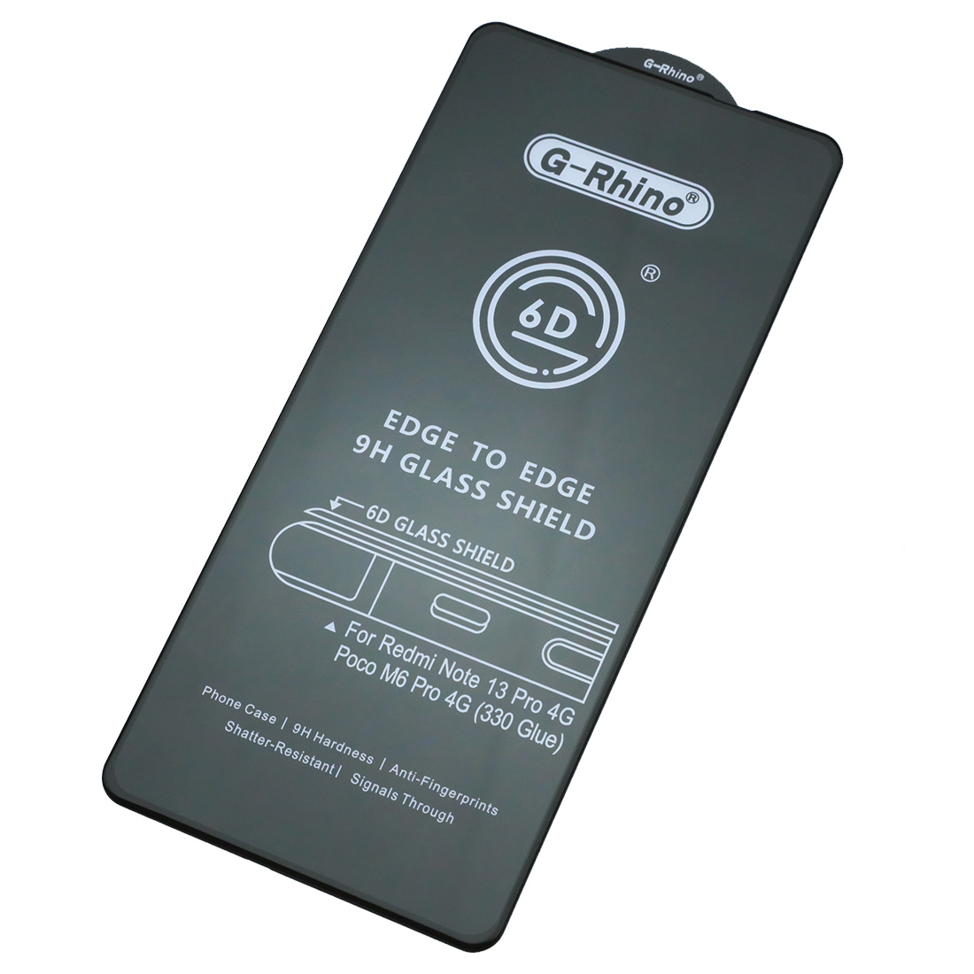 Защитное стекло 6D G-Rhino для XIAOMI Redmi Note 13 Pro 4G, XIAOMI POCO M6 Pro 4G, цвет окантовки черный