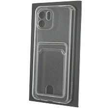 Чехол накладка CARD CASE для XIAOMI Redmi A1, силикон, отдел для карт, цвет прозрачный
