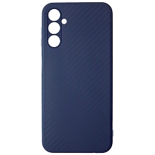 Чехол накладка для SAMSUNG Galaxy A14 4G, силикон, карбон, цвет темно синий