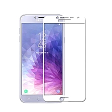 Защитное стекло "SC" 5D FULL GLUE для SAMSUNG Galaxy J4 2018 (SM-J400), цвет канта белый.
