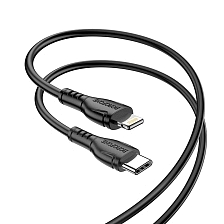 Кабель BOROFONE BX51 Triumph USB Type C на Lightning 8 pin, 12W, длина 1 метр, цвет черный