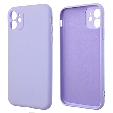 Чехол накладка NANO для APPLE iPhone 11, защита камеры, силикон, бархат, цвет сиреневый