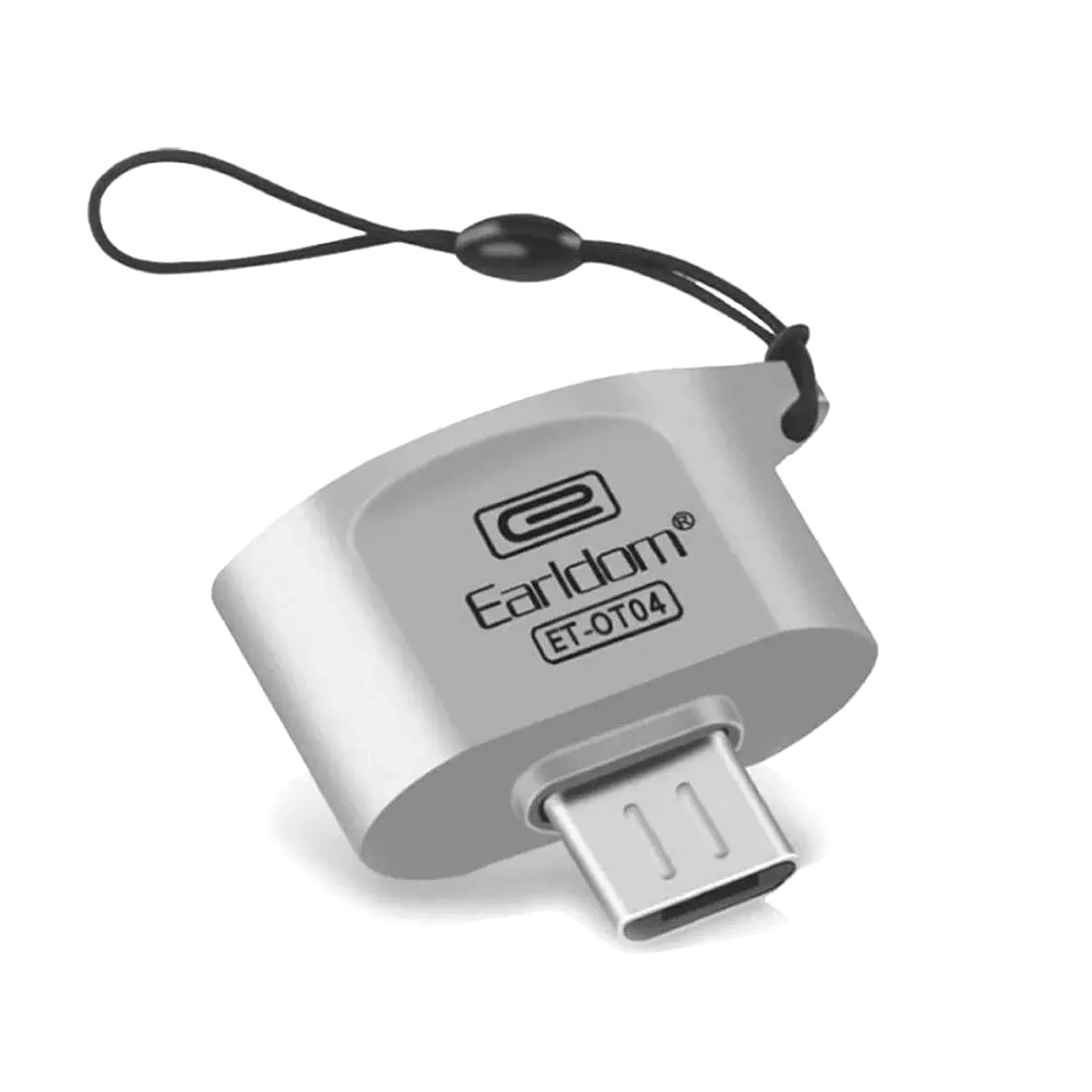 Адаптер, переходник, конвертер EARLDOM ET-OT04 Micro USB на USB 2.0, поддержка OTG, цвет серебристый