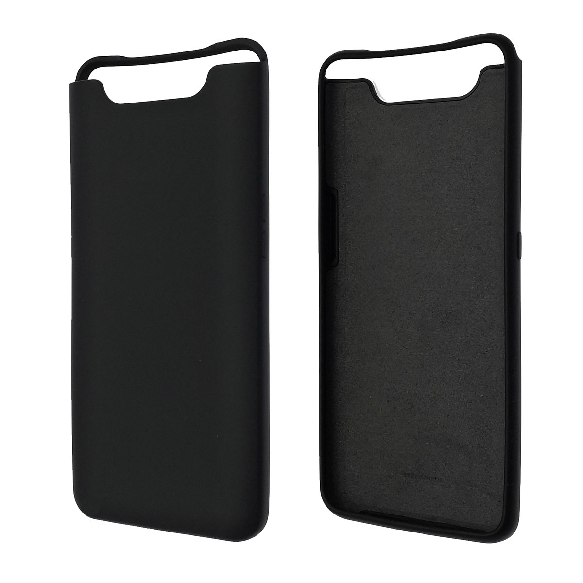 Чехол накладка Silicon Cover для Samsung A80 (SM-A805), силикон, бархат, цвет черный.