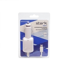 АЗУ (Автомобильное зарядное устройство) STARK с кабелем для Lightning 8 pin, 1А, цвет белый