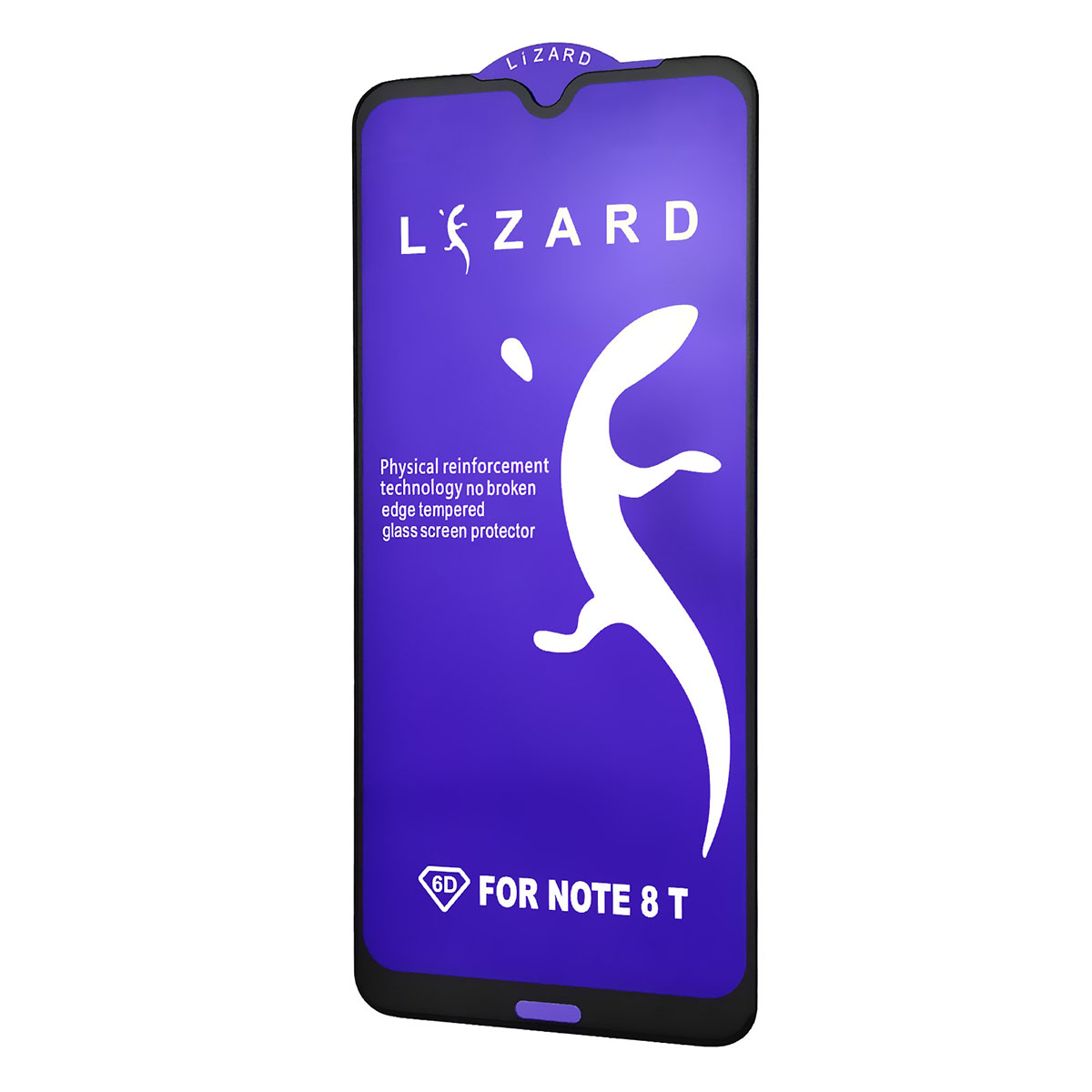 Защитное стекло 9D Lizard для XIAOMI Redmi Note 8T, цвет черный.