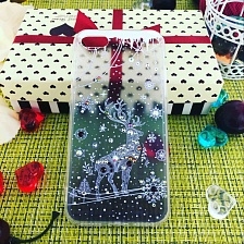 Чехол накладка для APPLE iPhone 7, 8, силикон, стразы, рисунок Новый год Олень. Чехол накладка для APPLE iPhone 7, 8, силикон, стразы, рисунок Новый год Олень.