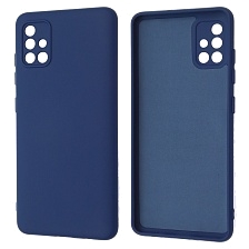 Чехол накладка NANO для SAMSUNG Galaxy A51 (SM-A515), силикон, бархат, цвет темно синий