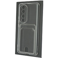Чехол накладка CARD CASE для Honor 70 Pro, силикон, отдел для карт, цвет прозрачный