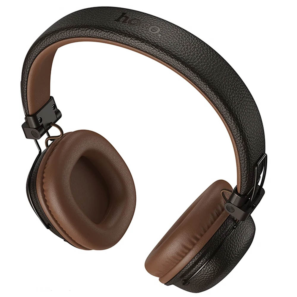 Гарнитура (наушники с микрофоном) беспроводная, полноразмерная, HOCO W64, цвет коричневый