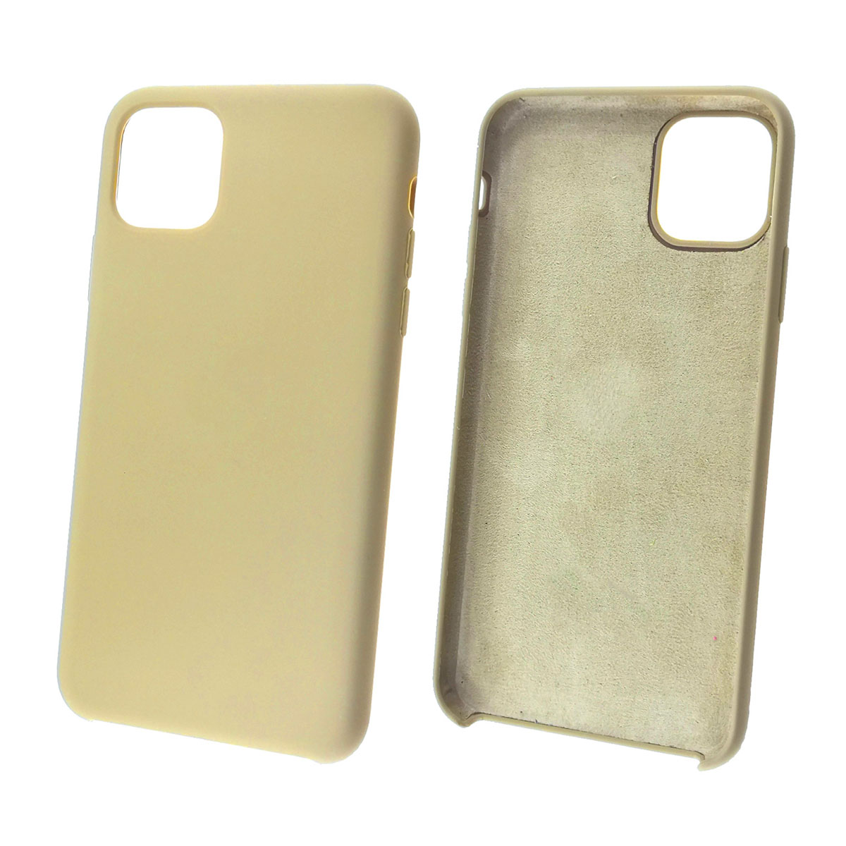 Чехол накладка Silicon Case для APPLE iPhone 11 Pro MAX 2019, силикон, бархат, цвет горчичный.