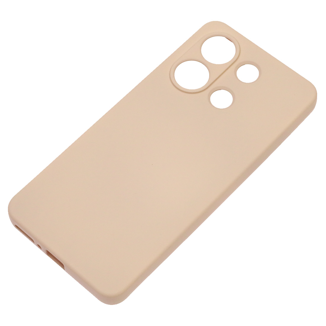 Чехол накладка NANO для XIAOMI Redmi Note 13 4G, защита камеры, силикон, бархат, цвет розовый песок