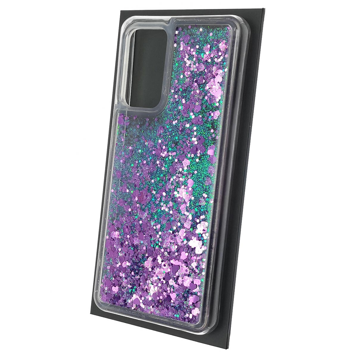 Чехол накладка для SAMSUNG Galaxy A52 (SM-A525F), силикон, переливашка, блестки, цвет фиолетовый