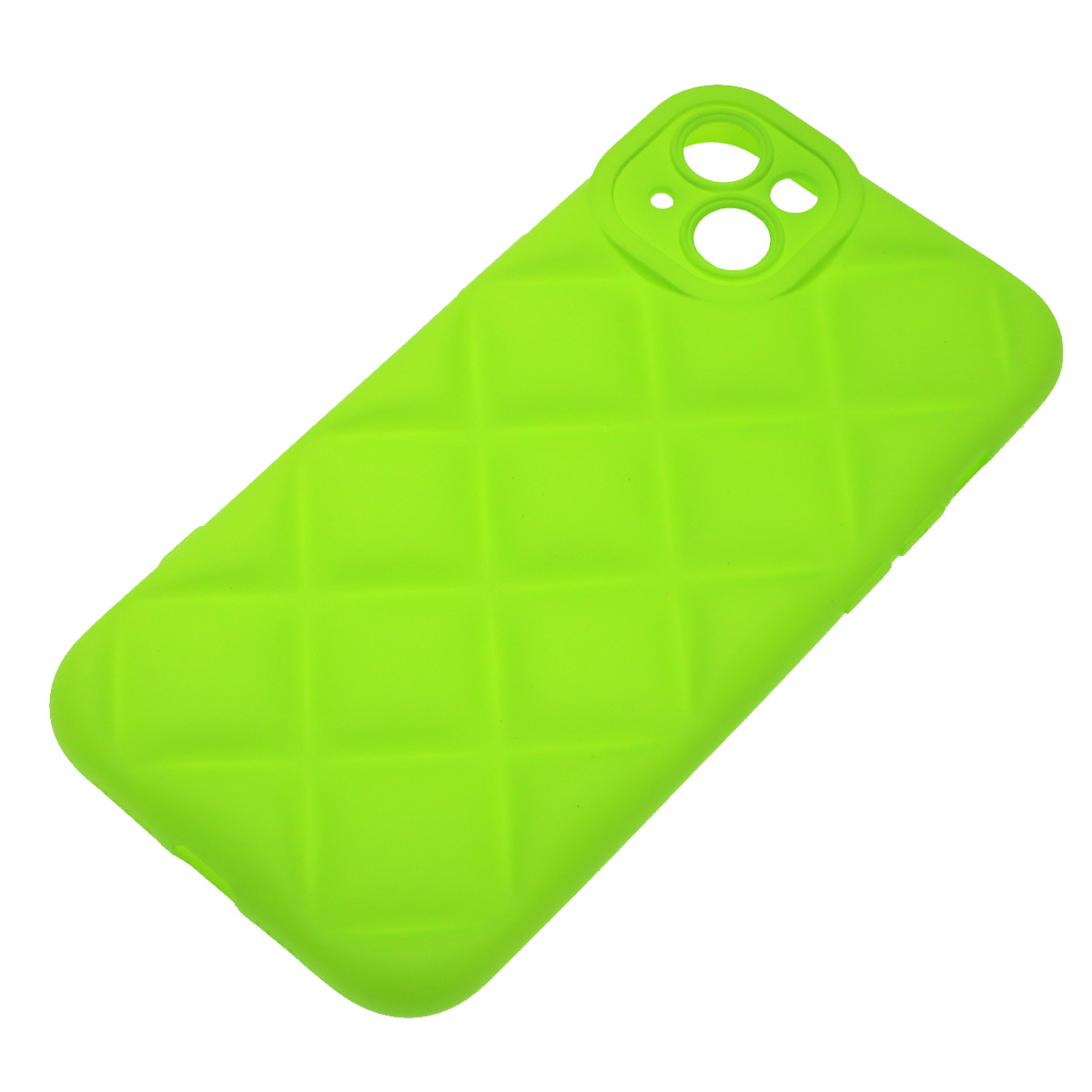 Чехол накладка для APPLE iPhone 14 Plus (6.7"), силикон, 3D ромб, цвет ярко зеленый Чехол накладка для APPLE iPhone 14 Plus (6.7"), силикон, 3D ромб, цвет ярко зеленый