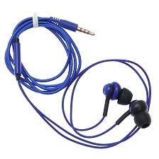 Гарнитура (наушники с микрофоном) проводная, KIN K-108, цвет синий