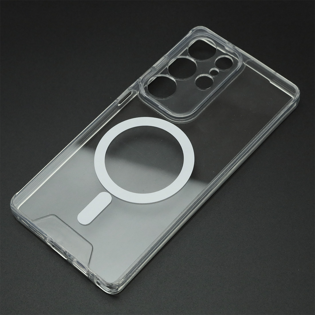 Чехол накладка SPACE для SAMSUNG Galaxy S25 Ultra, Magsafe, защита камеры, пластик, силикон, прозрачный