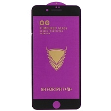 Защитное стекло 9H OG для APPLE iPhone 7 Plus, iPhone 8 Plus, с сеточкой на динамике, цвет окантовки черный