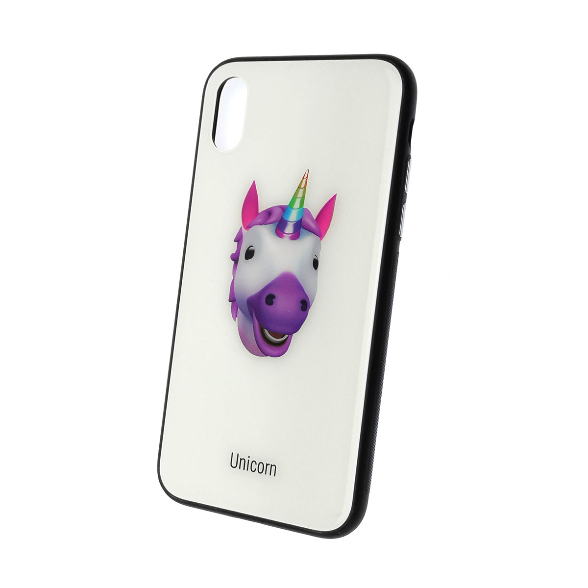 Чехол накладка для APPLE iPhone X, силикон, пластик, рисунок Emoji Unicorn.