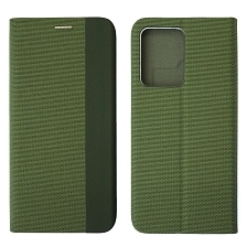 Чехол книжка MESH для XIAOMI POCO X5 Pro, текстиль, силикон, бархат, визитница, цвет зеленый