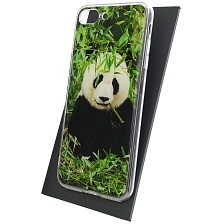 Чехол накладка для APPLE iPhone 7 Plus, iPhone 8 Plus, силикон, глянцевый, рисунок Панда с бамбуком