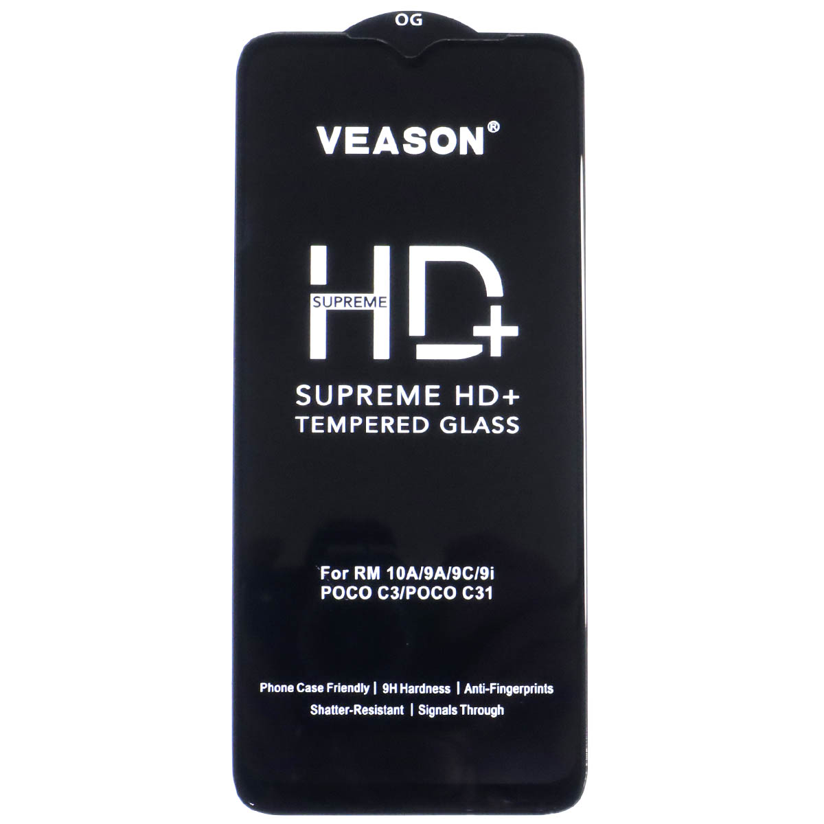 Защитное стекло VEASON HD+ для XIAOMI Redmi 9A, Redmi 9C, Redmi 10A, Redmi A1, Redmi A1 Plus, Redmi A2, Redmi A2 Plus, цвет окантовки черный