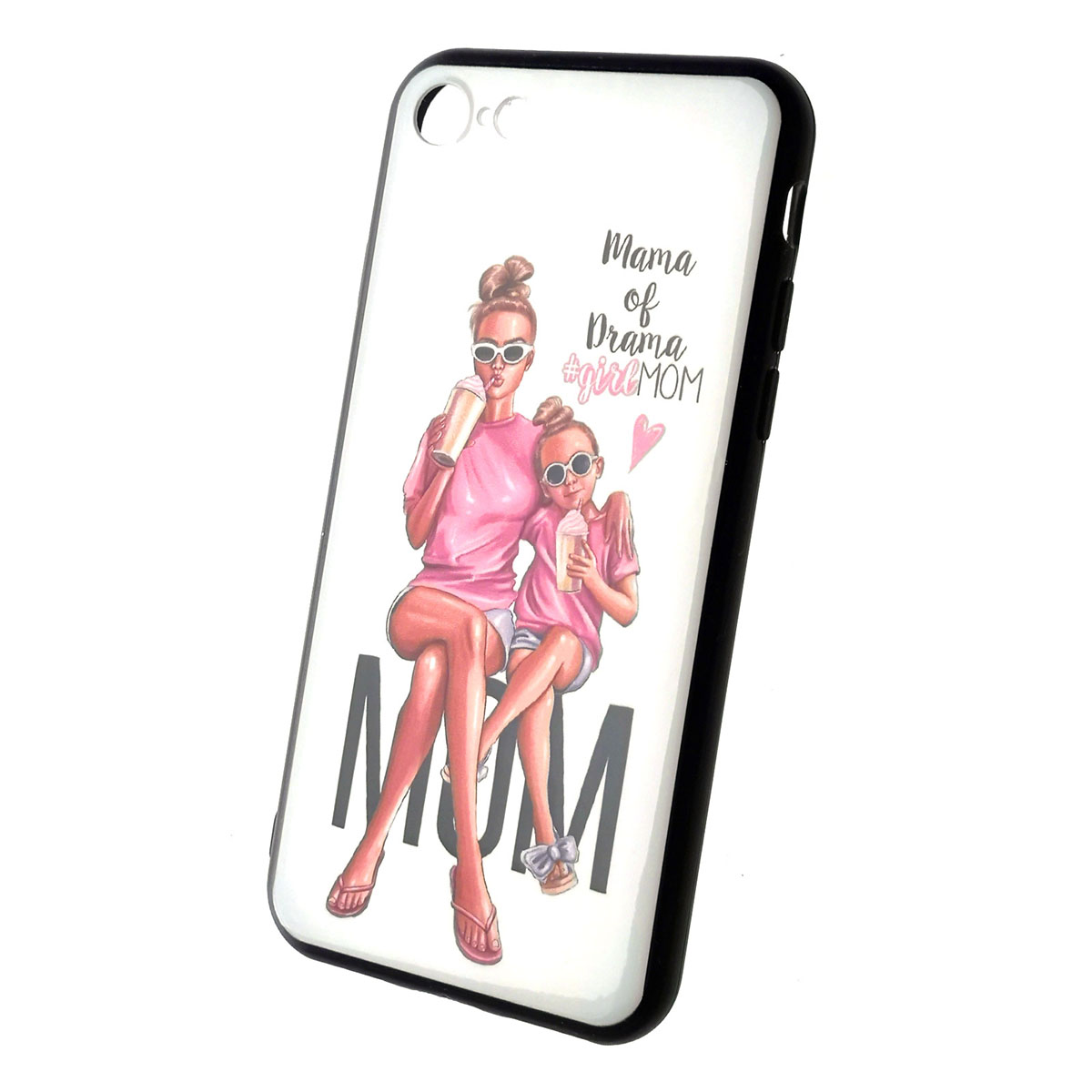 Чехол накладка для APPLE iPhone 7, 8, силикон, рисунок Mama of Drama girlMOM.