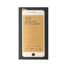 Защитное стекло 9D Ceramics для APPLE iPhone 7 Plus, iPhone 8 Plus, матовое, цвет белый.