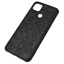 Чехол накладка для XIAOMI Redmi 9C, Redmi 10A, силикон, текстура кожи крокодила, цвет черный