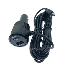 АЗУ (Автомобильное зарядное устройство) HW367 Micro USB для GPS-навигаторов, видеорегистраторов, радар-детекторов, кабель 3.5 метра, цвет черный.