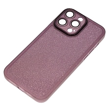 Чехол накладка Shine для APPLE iPhone 14 Pro Max, силикон, блестки, защита камеры, цвет фиолетовый