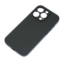 Чехол накладка NANO для APPLE iPhone 15 Pro (6.1), защита камеры, силикон, бархат, цвет черный Чехол накладка NANO для APPLE iPhone 15 Pro (6.1), защита камеры, силикон, бархат, цвет черный