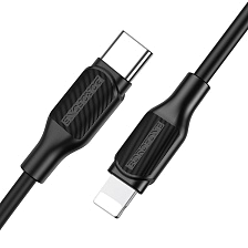 Кабель BOROFONE BX42 Encore USB Type C на Lightning 8 pin, PD20W, длина 1 метр, цвет черный Кабель BOROFONE BX42 Encore USB Type C на Lightning 8 pin, PD20W, длина 1 метр, цвет черный