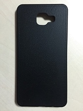 Чехол накладка для SAMSUNG Galaxy A7 2016 (SM-A710), силикон, под кожу, цвет черный