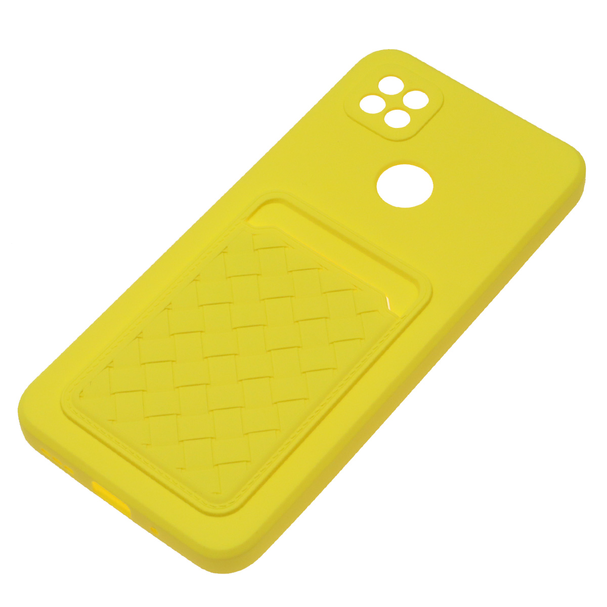 Чехол накладка CARD CASE для XIAOMI Redmi 9C, Redmi 10A, силикон, отдел для карт, цвет желтый