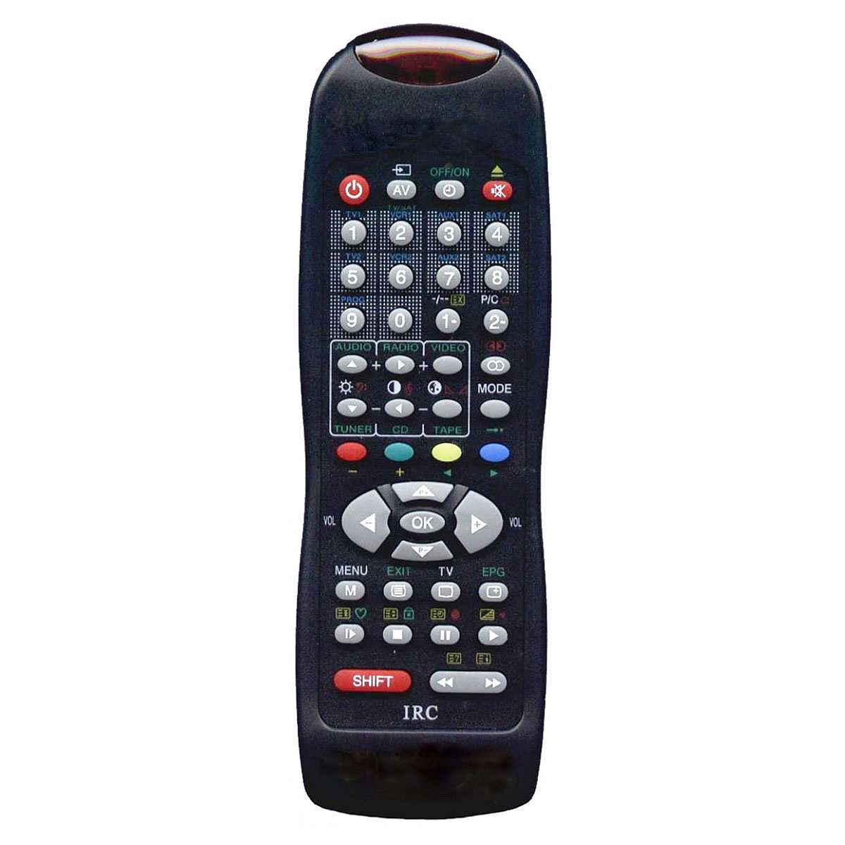 Пульт ДУ универсальный для IRC-28E DVD SUPRA TV, TV / VCR, VCR, AUX, цвет черный.