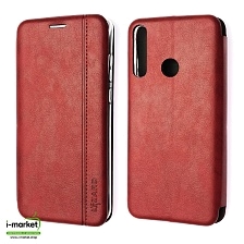 Чехол книжка LIZARD для HUAWEI Honor 9A (MOA-LX9N), Y6P (MED-LX9N), экокожа, визитница, цвет красный.