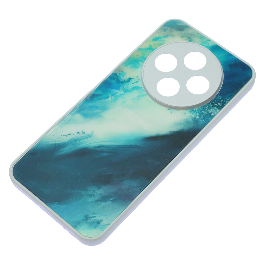 Чехол накладка для TECNO Spark 30C, пластик, силикон, защита камеры, рисунок Морская бирюза Чехол накладка для TECNO Spark 30C, пластик, силикон, защита камеры, рисунок Морская бирюза