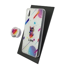 Чехол накладка для XIAOMI Redmi 7A, силикон, фактурный глянец, с поп сокетом, рисунок Likee