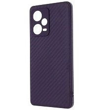 Чехол накладка для XIAOMI Redmi Note 12 Pro Plus 5G, силикон, карбон, цвет темно фиолетовый